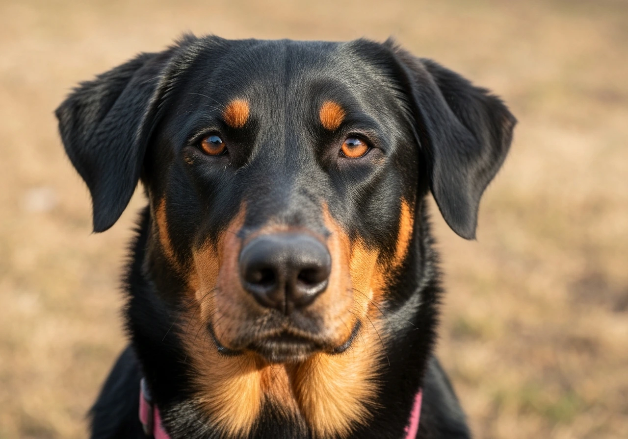 Working breed dog in frontal stance position typical of FCI breed survey evaluation for breeding certification