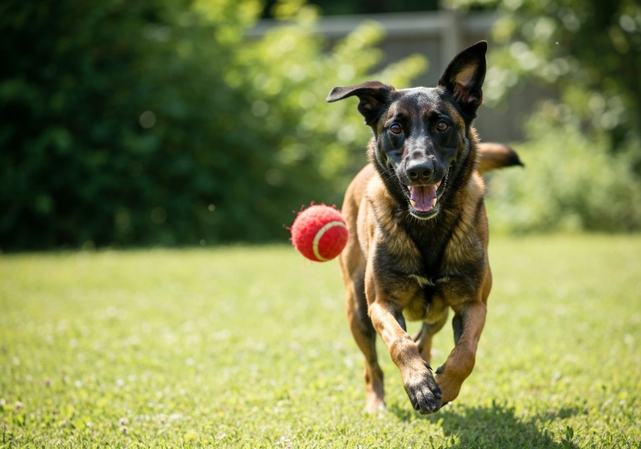 Working Belgian Malinois with intense expression and athletic build, the type of high-drive dog that struggles in conformation show rings