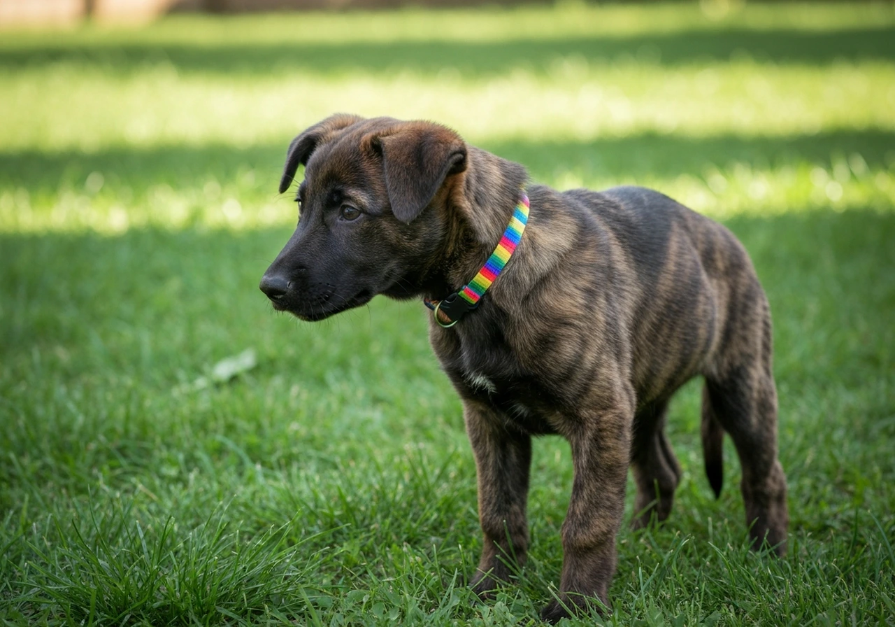 Young Dutch Shepherd puppy showing early working breed characteristics before the split between show and working selection begins